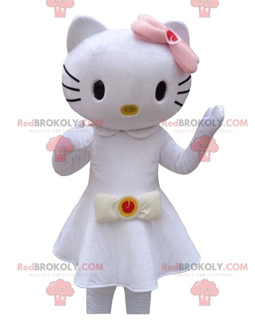 Girl REDBROKOLY mascot with white pajamas, girl costume / REDBROKO_010111