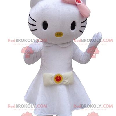 Girl REDBROKOLY mascot with white pajamas, girl costume / REDBROKO_010111