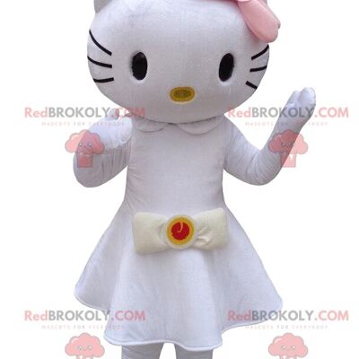 Girl REDBROKOLY mascot with white pajamas, girl costume / REDBROKO_010111