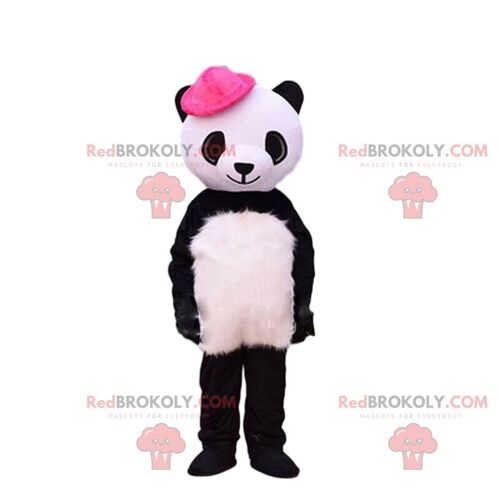 2 panda REDBROKOLY mascots, girl and boy teddy bear costumes / REDBROKO_010162