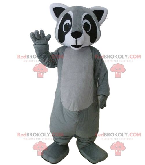 Gray teddy bear REDBROKOLY mascot in police uniform / REDBROKO_010173