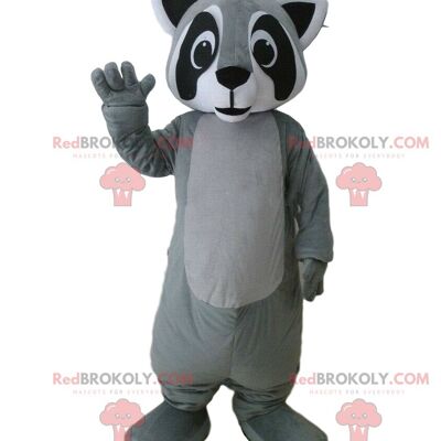 Gray teddy bear REDBROKOLY mascot in police uniform / REDBROKO_010173