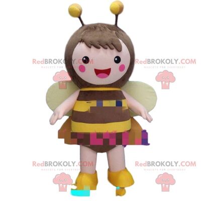 Abeja muy sonriente mascota REDBROKOLY, disfraz de abeja gigante / REDBROKO_010207