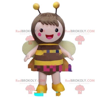 Very smiling bee REDBROKOLY mascot, giant bee costume / REDBROKO_010207