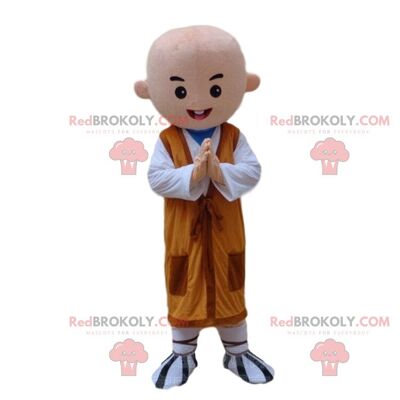 Bald Buddhist monk REDBROKOLY mascot, Buddhism costume / REDBROKO_010242