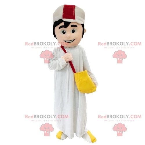 Oriental man REDBROKOLY mascot, Maghrebian costume, Muslim / REDBROKO_010263
