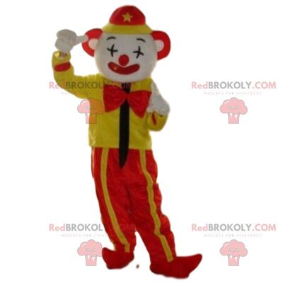 Red and yellow pig REDBROKOLY mascot, plump and entertaining / REDBROKO_010359