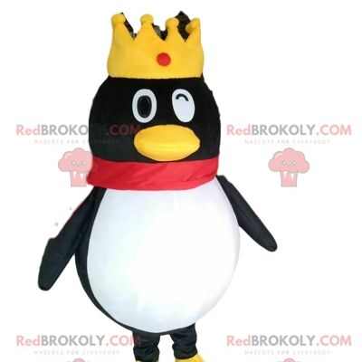 2 mascotte pinguino REDBROKOLY con corone, coppia di pinguini / REDBROKO_010368