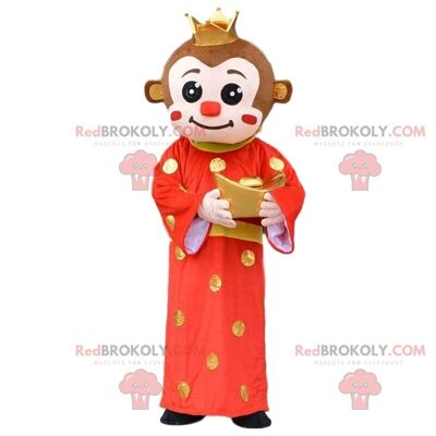 Plush red monkey REDBROKOLY mascot, marmoset costume / REDBROKO_010382