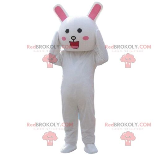 Amused looking white rabbit costume, bunny costume / REDBROKO_010411