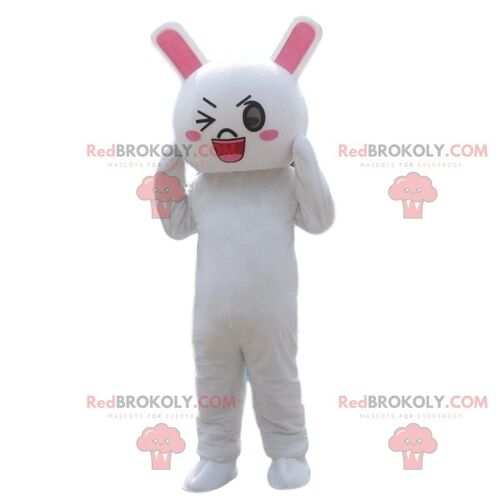 Smiling white rabbit costume, rabbit costume / REDBROKO_010412