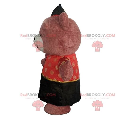 2 very colorful inflatable teddy bear costumes, giant REDBROKOLY mascots / REDBROKO_010443