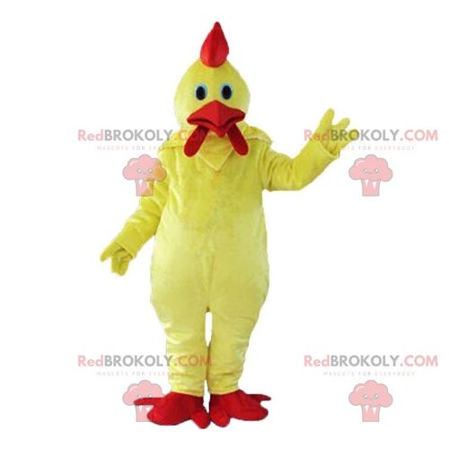 Giant white rooster costume, colorful chicken costume / REDBROKO_010477