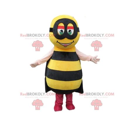 Giant green, yellow and black bee costume, insect REDBROKOLY mascot / REDBROKO_010482