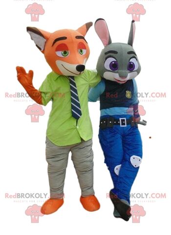 3 mascottes REDBROKOLY, un renard, un lapin et un paresseux de Zootopia / REDBROKO_010565