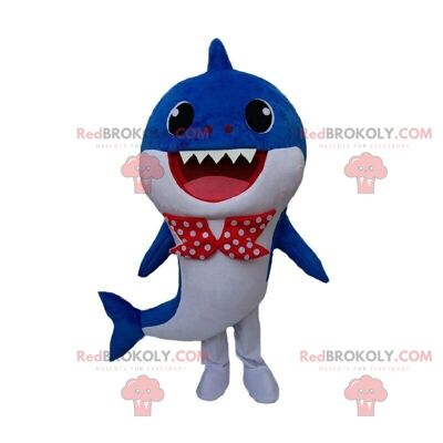 Pink and white shark costume with a bow tie / REDBROKO_010574