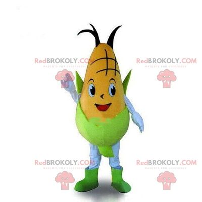 Giant and smiling corn ear REDBROKOLY mascot, corn costume / REDBROKO_010640