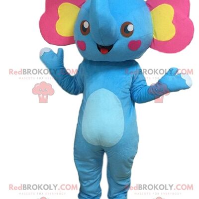 Pink elephant costume, pachyderm REDBROKOLY mascot / REDBROKO_010653