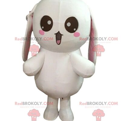 Child REDBROKOLY mascot, girl dressed in a white jumpsuit / REDBROKO_010657