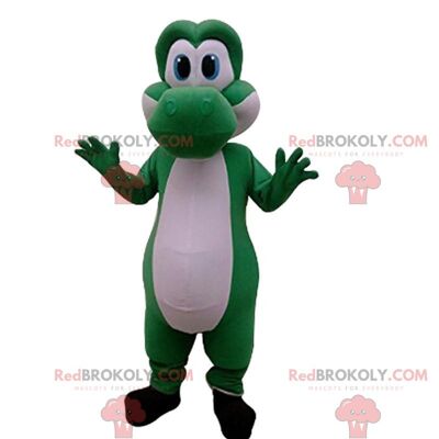 Drago rosa e arancione REDBROKOLY mascotte, costume da dinosauro / REDBROKO_010671