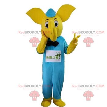 Mascotte d'éléphant rose et bleu REDBROKOLY, costume de pachyderme / REDBROKO_010695 2