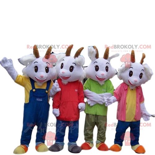 Blue and white Bugs Bunny REDBROKOLY mascot, famous rabbit costume / REDBROKO_010723