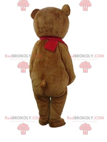 Mascotte d'ours en peluche marron REDBROKOLY avec un joli chapeau, costume d'ours / REDBROKO_010747 2