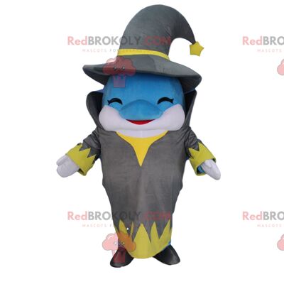 Dolphin REDBROKOLY mascot with a sailor outfit, foam / REDBROKO_010758