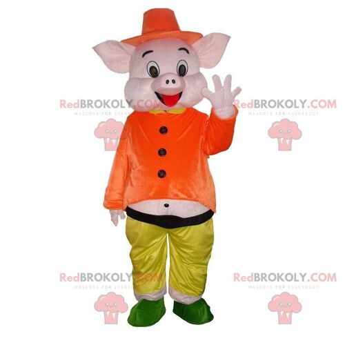 REDBROKOLY mascot Piglet, the famous pink pig in Winnie the Pooh / REDBROKO_010800