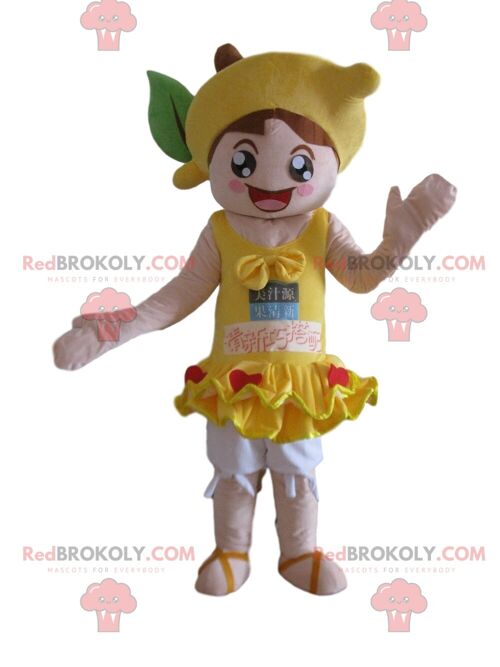 Giant yellow hamburger REDBROKOLY mascot, with a crown / REDBROKO_010861