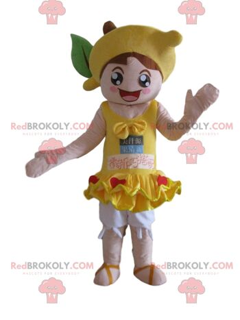 Mascotte de hamburger jaune géant REDBROKOLY, avec une couronne / REDBROKO_010861 1