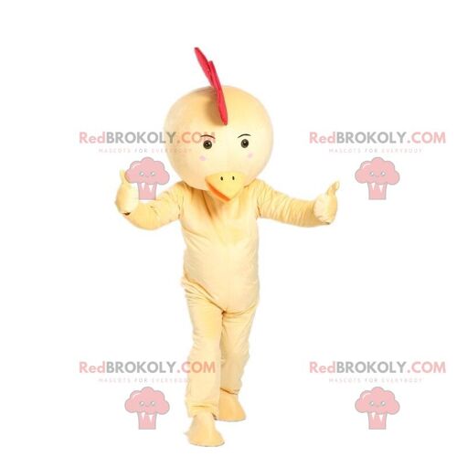 Yellow bird REDBROKOLY mascot, chicken costume, hen / REDBROKO_010869