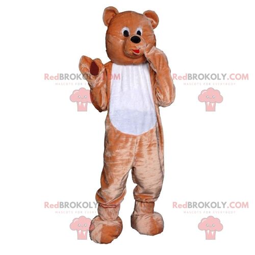 Brown beaver REDBROKOLY mascot, rodent costume, giant beaver / REDBROKO_010966
