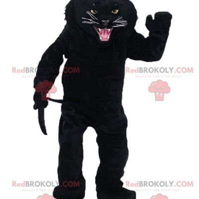 Lobo negro y gris mascota REDBROKOLY, disfraz de lobo de peluche / REDBROKO_010970