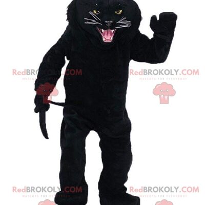 Black and gray wolf REDBROKOLY mascot, plush wolf costume / REDBROKO_010970