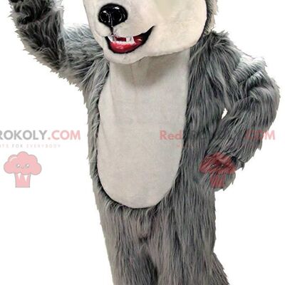 Tasso marrone e bianco REDBROKOLY mascotte, costume puzzola / REDBROKO_010978