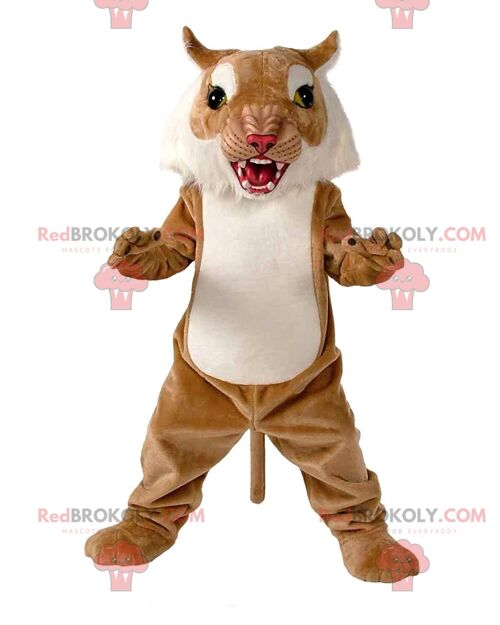 REDBROKOLY mascot beige cougar, puma disguise, tiger / REDBROKO_010988