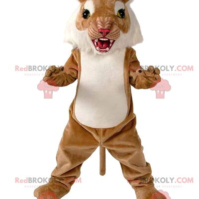 REDBROKOLY mascot beige cougar, puma disguise, tiger / REDBROKO_010988