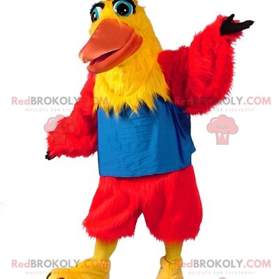 Giant and colorful toucan REDBROKOLY mascot, blue parrot costume / REDBROKO_011013