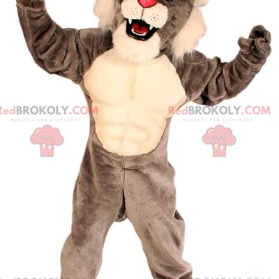 Bulldog REDBROKOLY mascot, plush gray dog costume / REDBROKO_011017