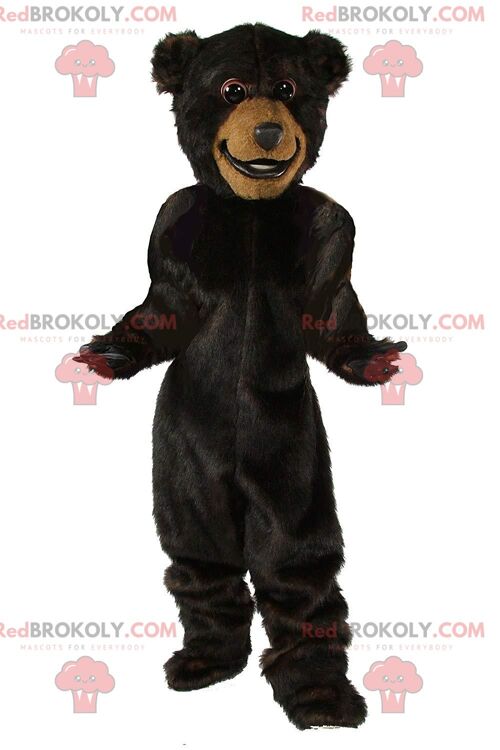 Large brown and beige bear REDBROKOLY mascot, teddy bear costume / REDBROKO_011025
