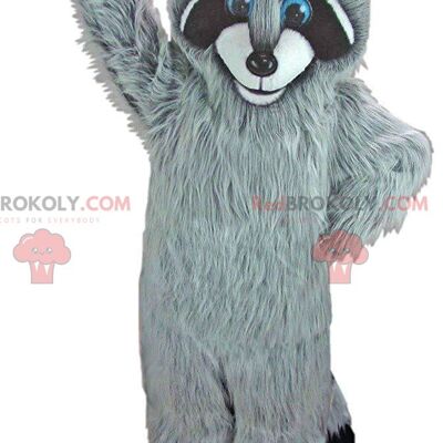 Gray and white husky REDBROKOLY mascot, hairy wolf dog costume / REDBROKO_011050