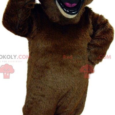 Happy bear REDBROKOLY mascot, smiling teddy bear costume / REDBROKO_011067