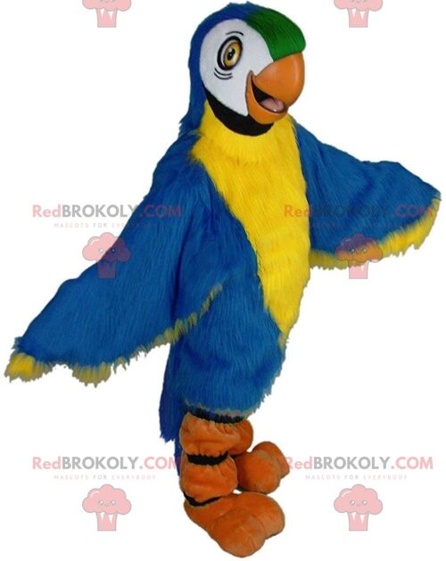 Giant black duck REDBROKOLY mascot, colorful bird costume / REDBROKO_011074