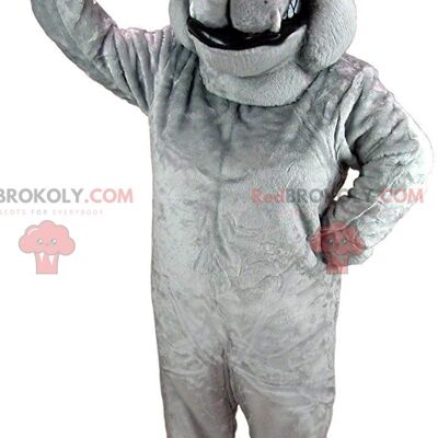 Giant gray hippopotamus REDBROKOLY mascot, exotic animal costume / REDBROKO_011083
