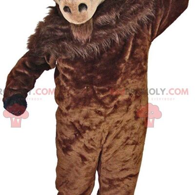 Gray bulldog REDBROKOLY mascot looking nasty, gray dog costume / REDBROKO_011084