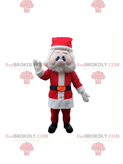 Red and white Christmas elf REDBROKOLY mascot, Santa Claus costume / REDBROKO_011160