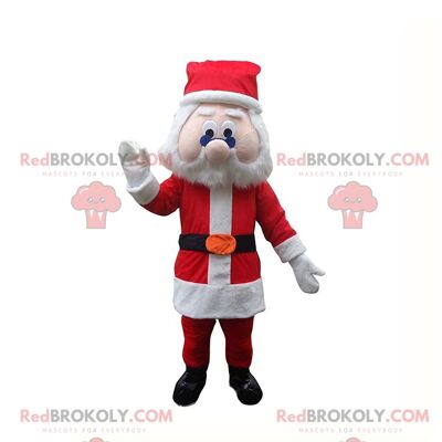 Red and white Christmas elf REDBROKOLY mascot, Santa Claus costume / REDBROKO_011160