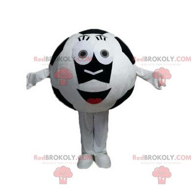Giant black and white penguin REDBROKOLY mascot, ice floe costume / REDBROKO_011222