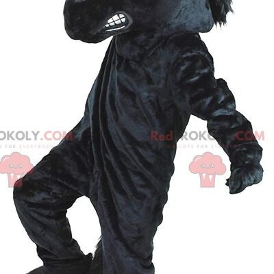 Black panther REDBROKOLY mascot with large fangs, feline costume / REDBROKO_011241